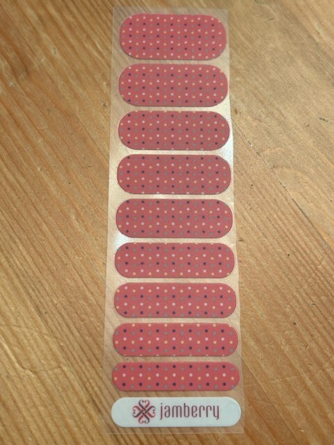 Jamberry Nail Wraps – Pink Multi Polka Dots – Matte Finish – Half Sheet