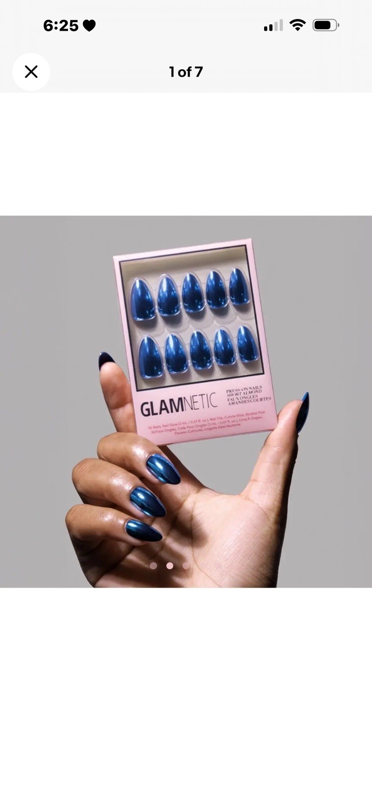 Glamnetic Press On Nails Metallic Short Almond Lot 3 Different Style Sets New