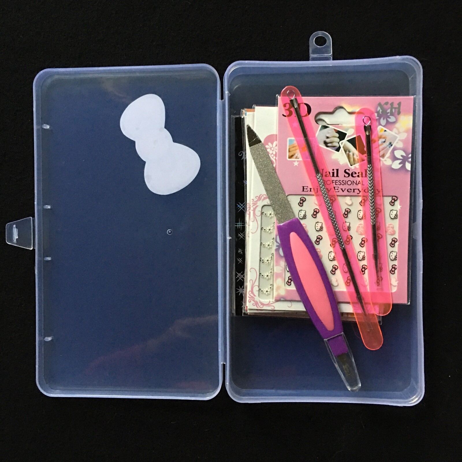 10 Sheets Hello Ketty & Cartoon Nail Sticker & Beauty Set In Plastic Box St-254