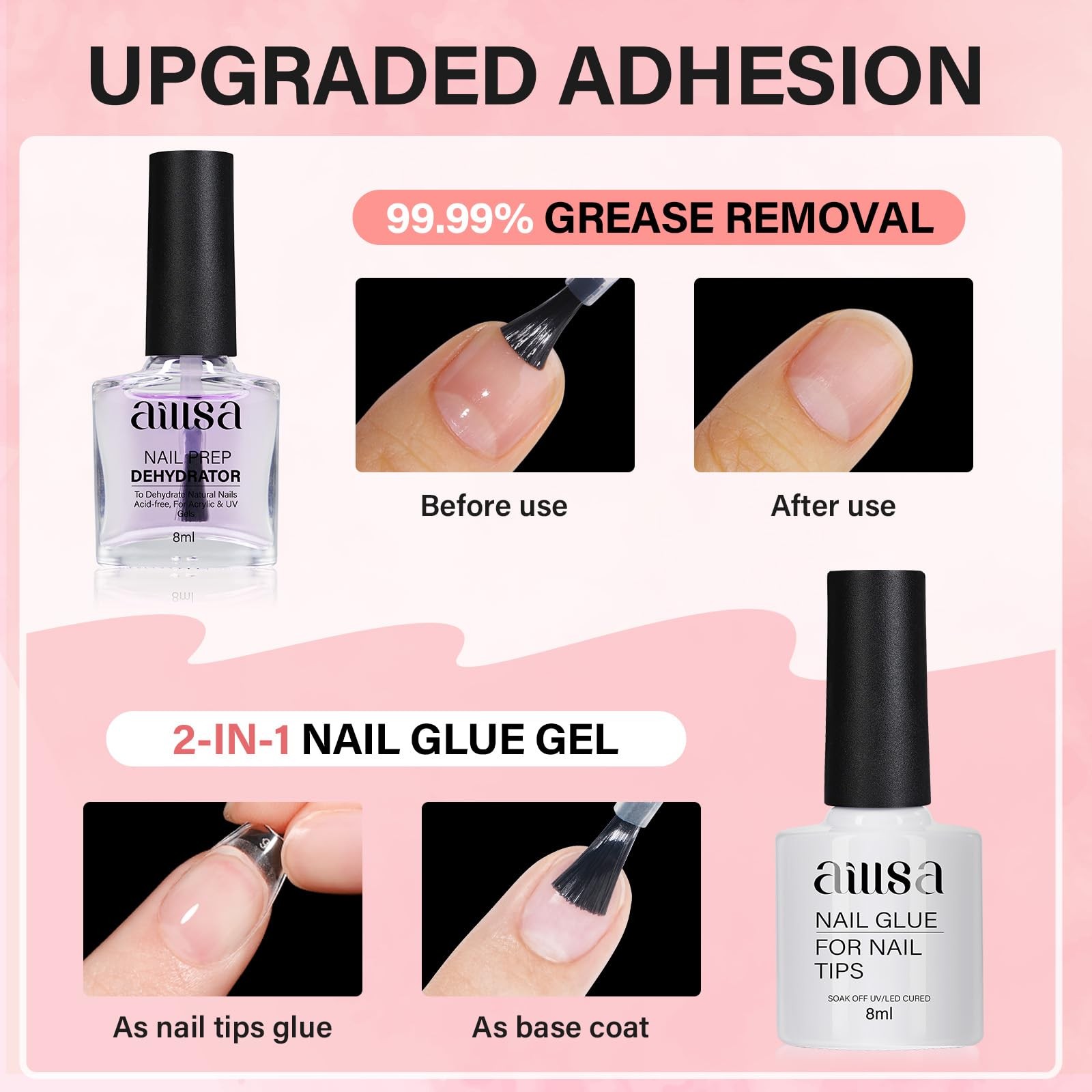 Almond Nail Kit with U V Lamp 240pcs Short Gel Nail Tips and Glue Gel Kit wit…