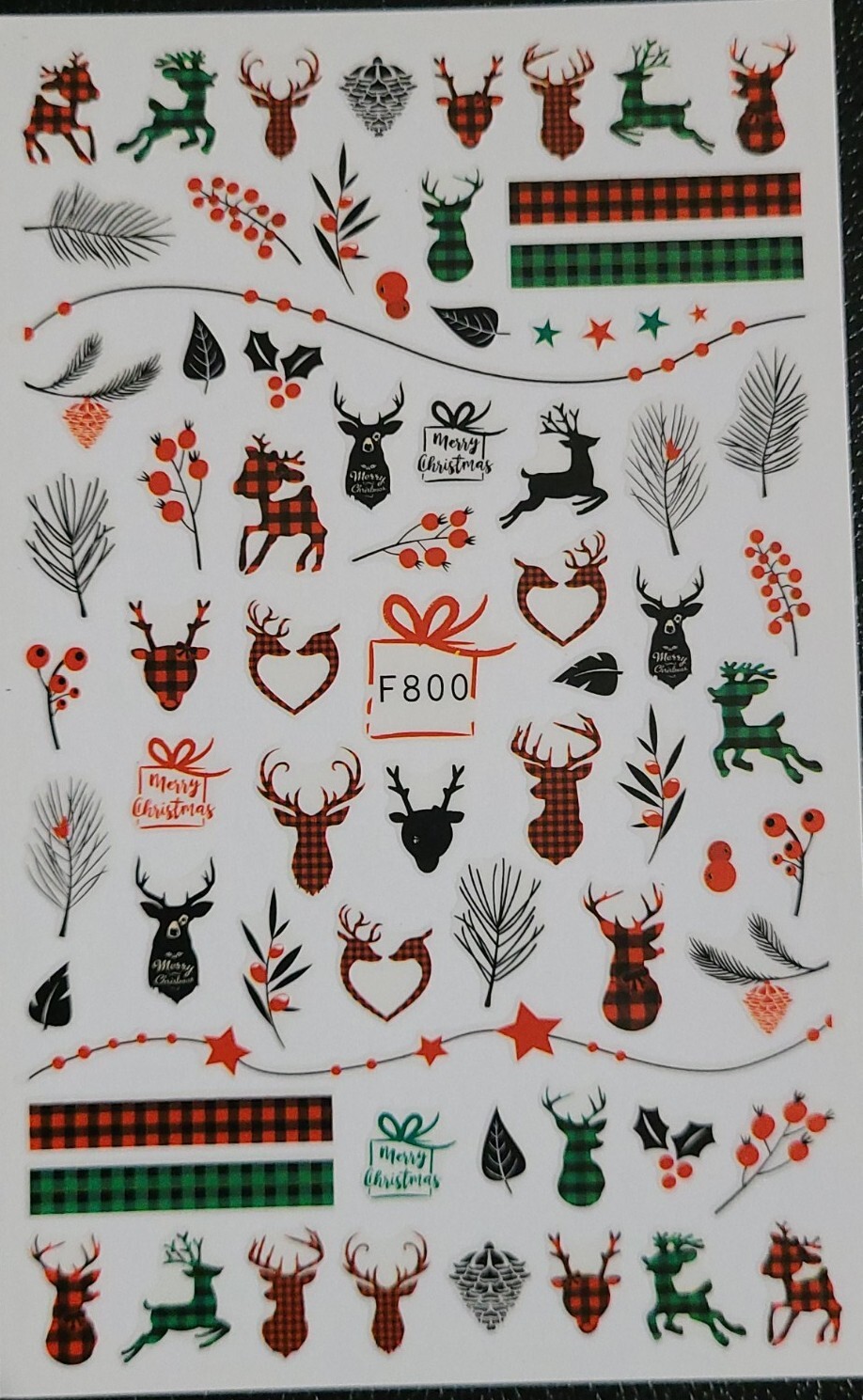 Christmas Holiday Deer Nail Stickers