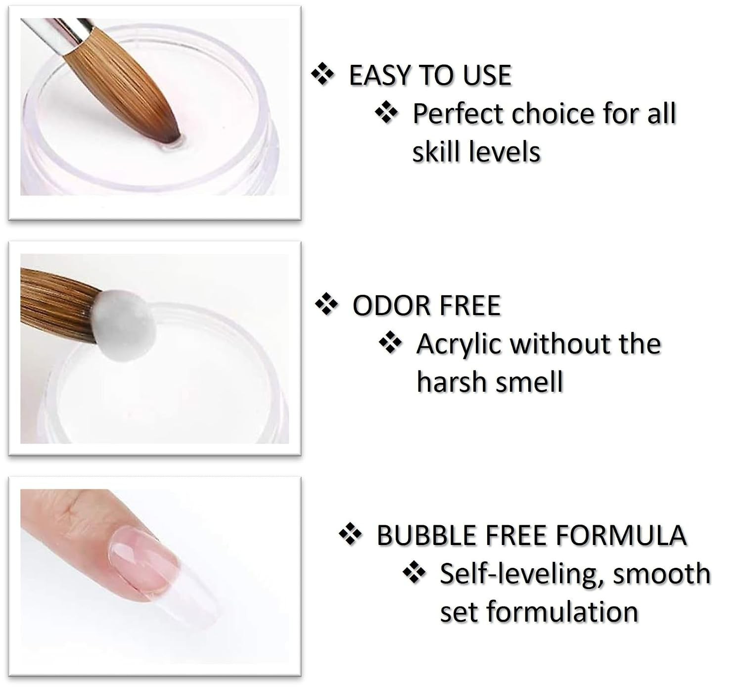 Professional Odorless Acrylic Nail Kit for State Board Exams – Easy Application