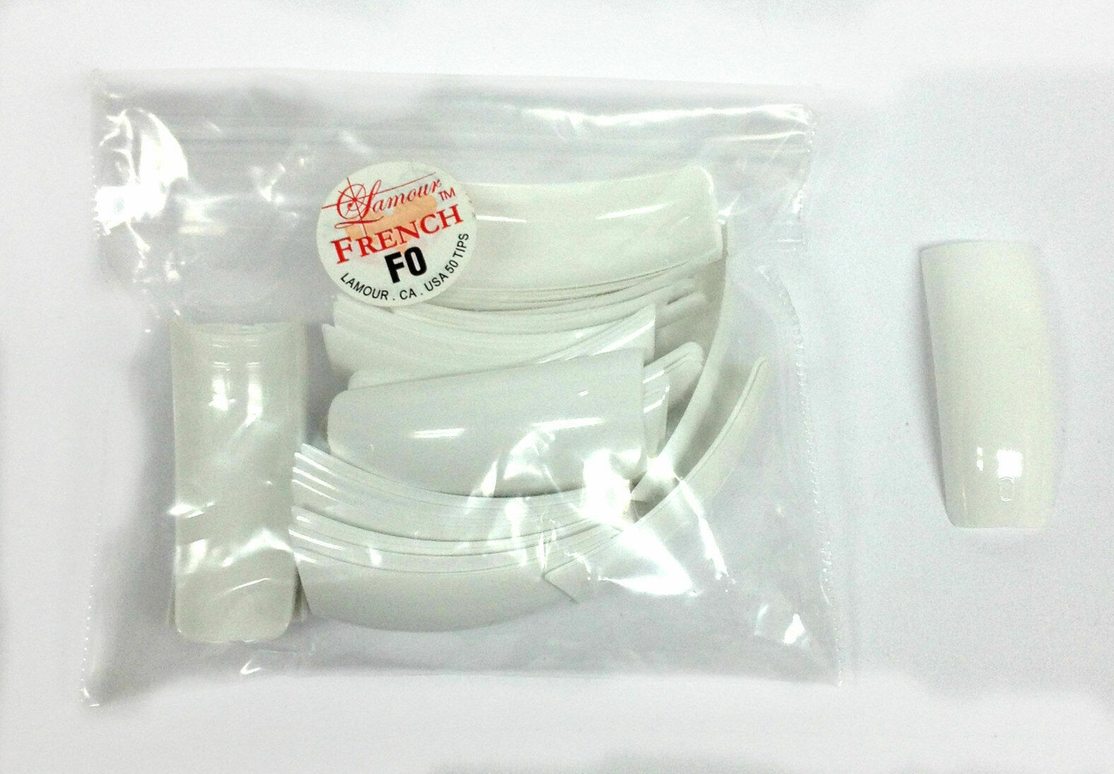 Lamour SNOW RED FRENCH 10 bag Size 0-10 (50 pcs each bag) + Tip Box