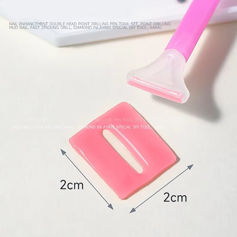 3Pcs Nail Art Rhinestones Pickers, Dotting Pen with Storage Tray Glue Clay for D