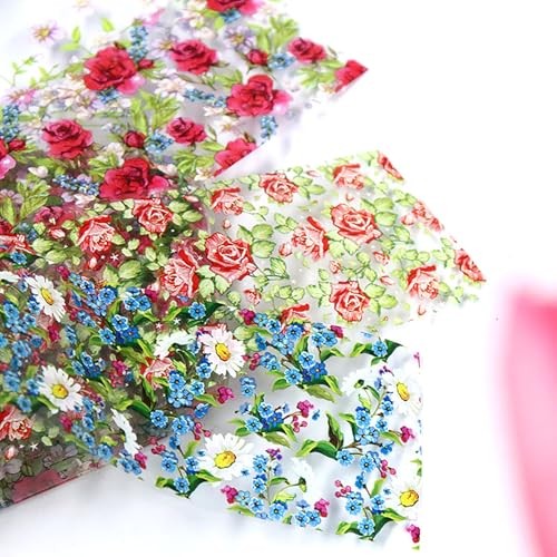 Flower Nail Foil, Flowers Nails Design Stickers Decals Holographic Style 9