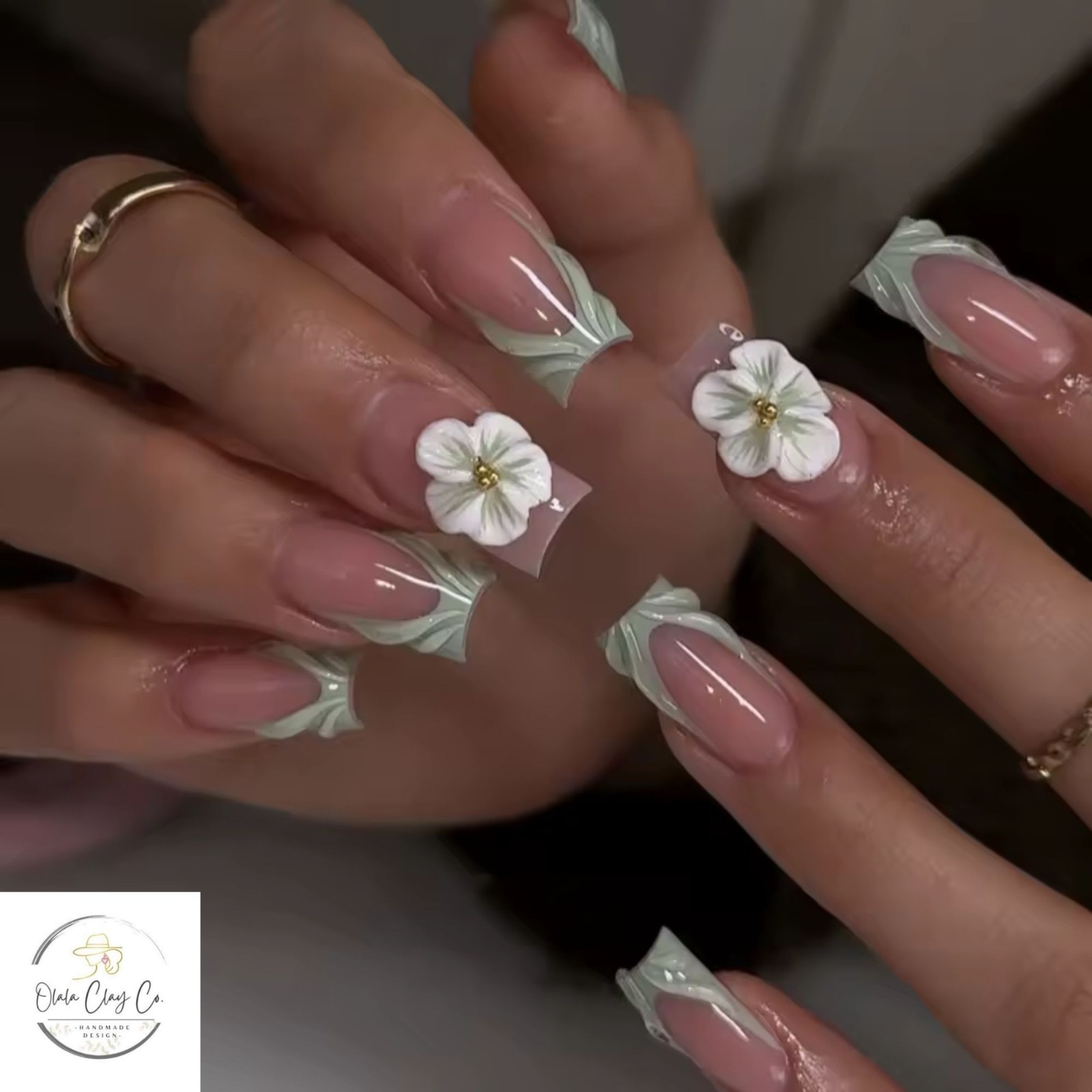 Olalaclayco Handmade Press On Nails, Hand Painted Gel False Nails, Luxury Custom