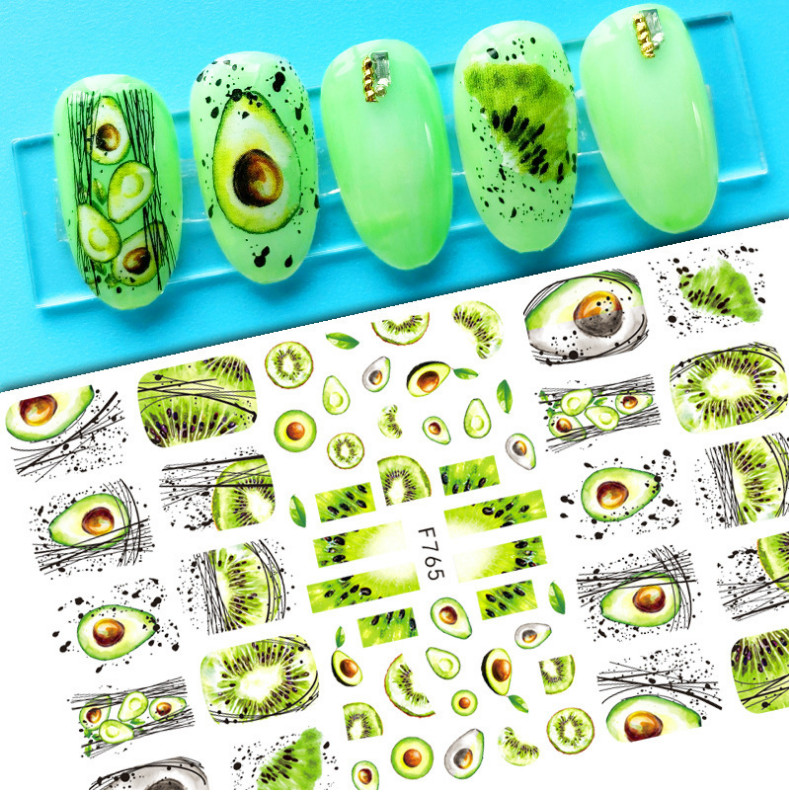 3D Nail Art Sticker Transfer Decals Strawberry Cherry Lemon Fruit Pattern NH15