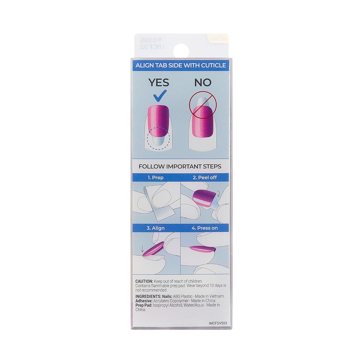 Kiss Impress No Glue Mani Press on Nails, Colorfx, ‘Walk Out’, Pink, Short Size,