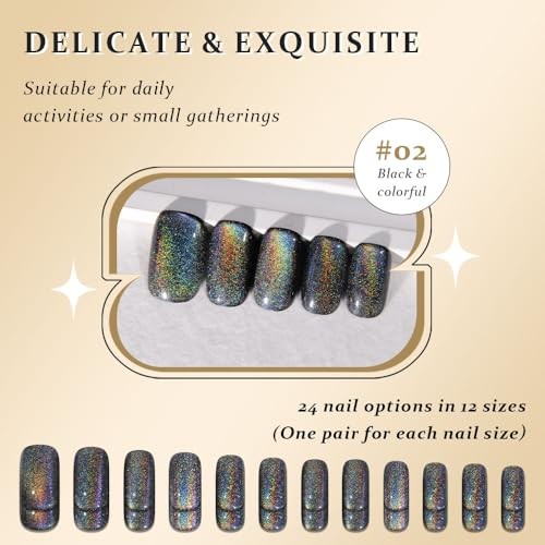 Black Chrome 24 Ounce (Pack of 1) 24Pcs-Medium Square-01 Black Colorful