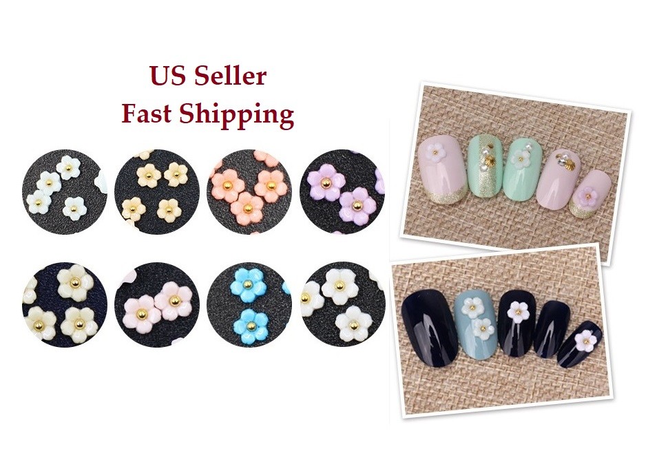 10/20pcs New 3D Nail Art Resin Cherry Blossom Colorful Flower DIY Charms Decor
