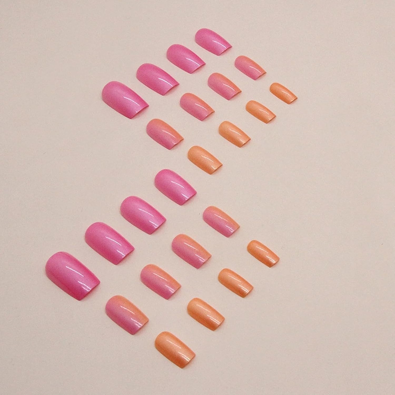 24 Piece Glamorous Medium Square Press on Nails – Easy Application set