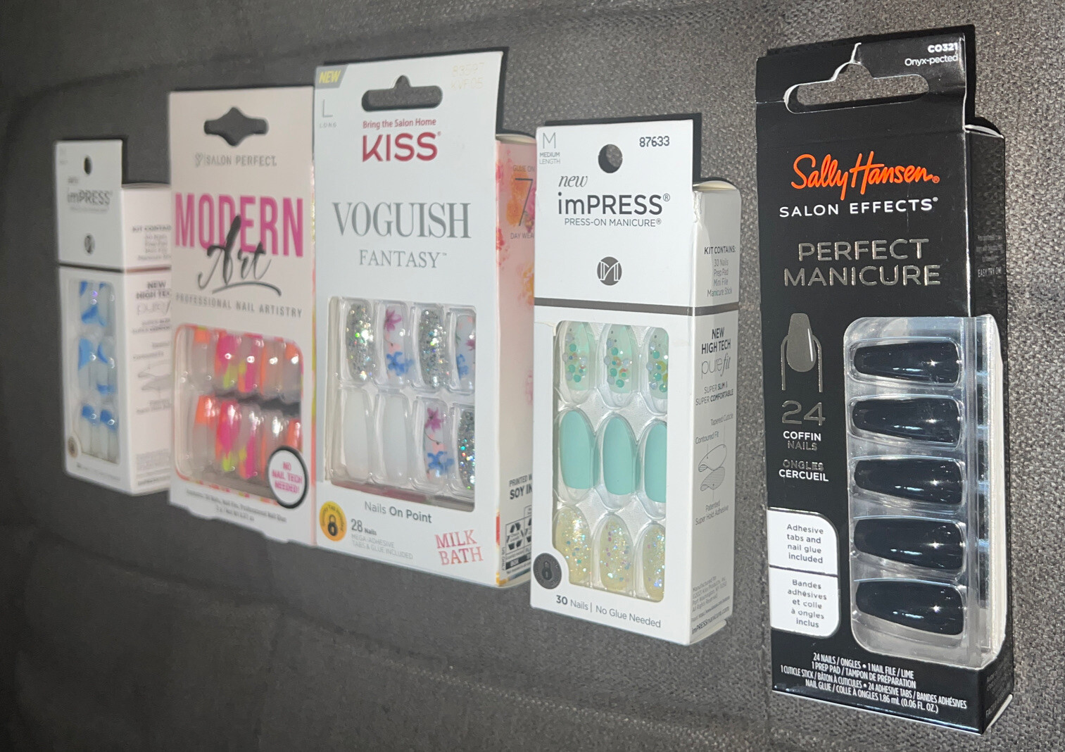 KISS SALON💅Mixed Lot 5-Pks Nail Sets:Modern Art, Voguish Fantasy,imPress & More