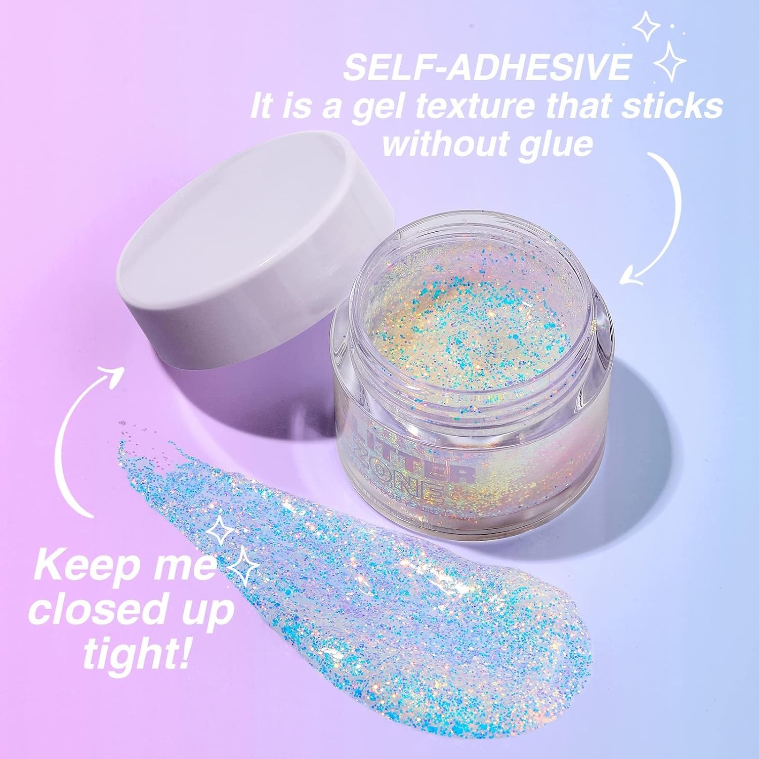 Festival-Ready Holographic Glitter Gel – Glamorous Shine for Skin & Hair –