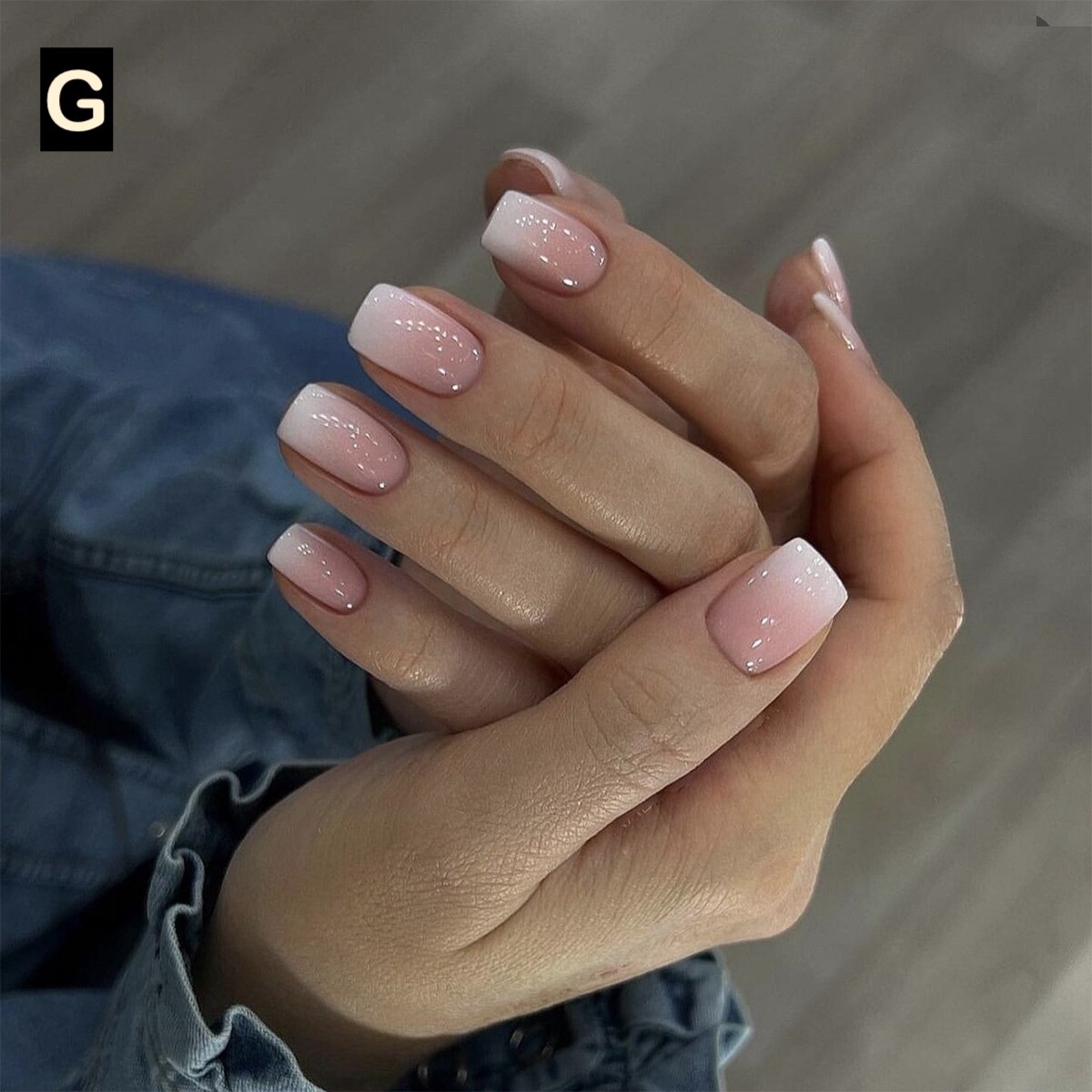 12 Boxes Flower Star French Tip Long/Mid/Short Square Press On Nails (Wholesale)