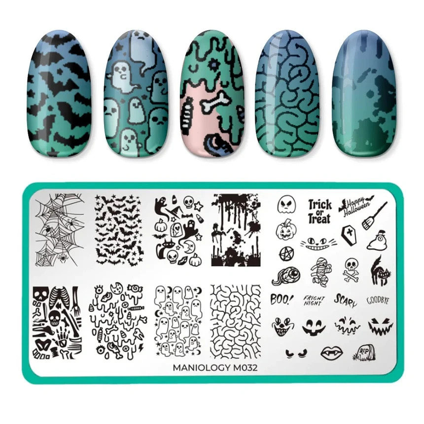 Maniology Nail Stamping Plate – M032 Halloween: Fright Night