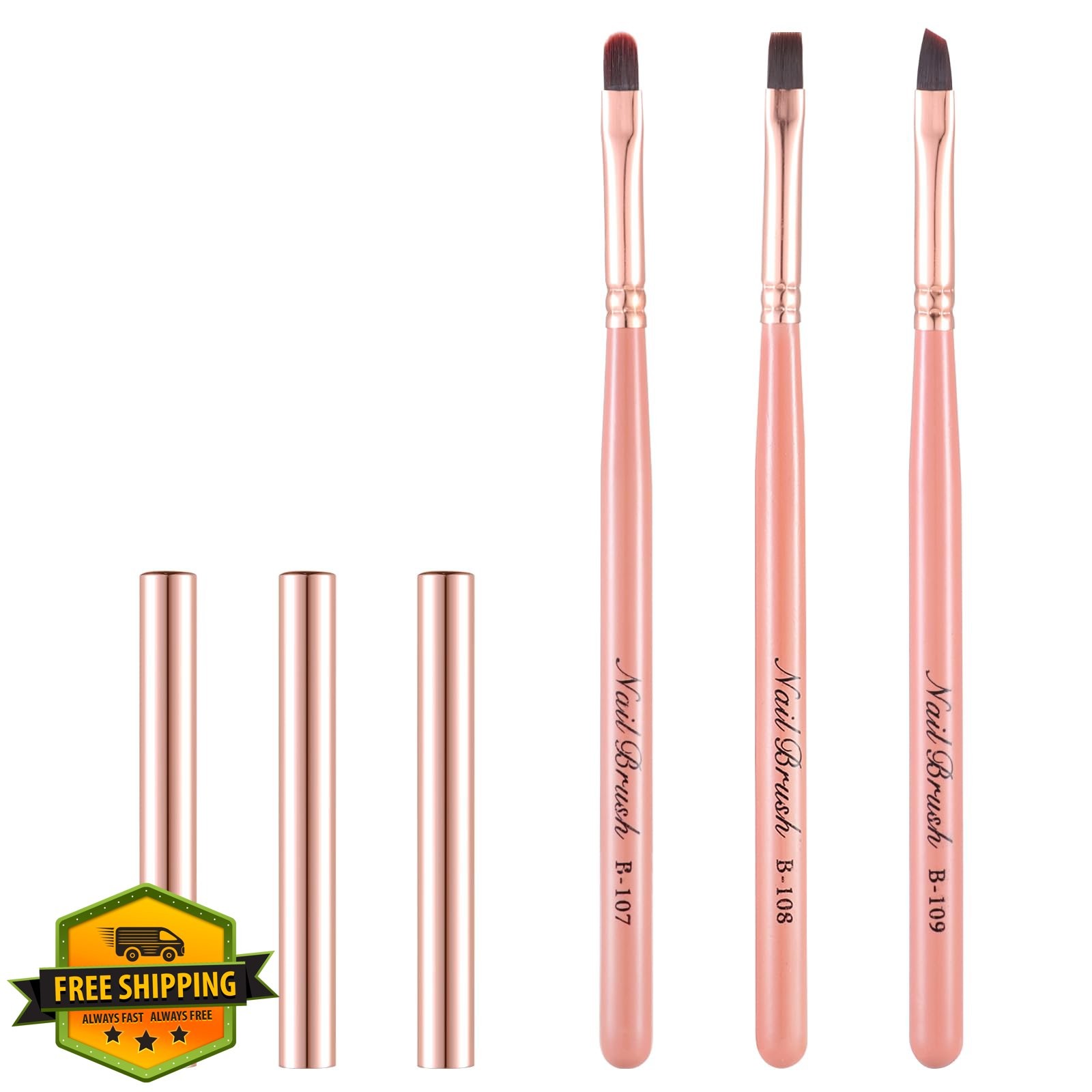 INENK Nail Art Clean Up Brushes Pink