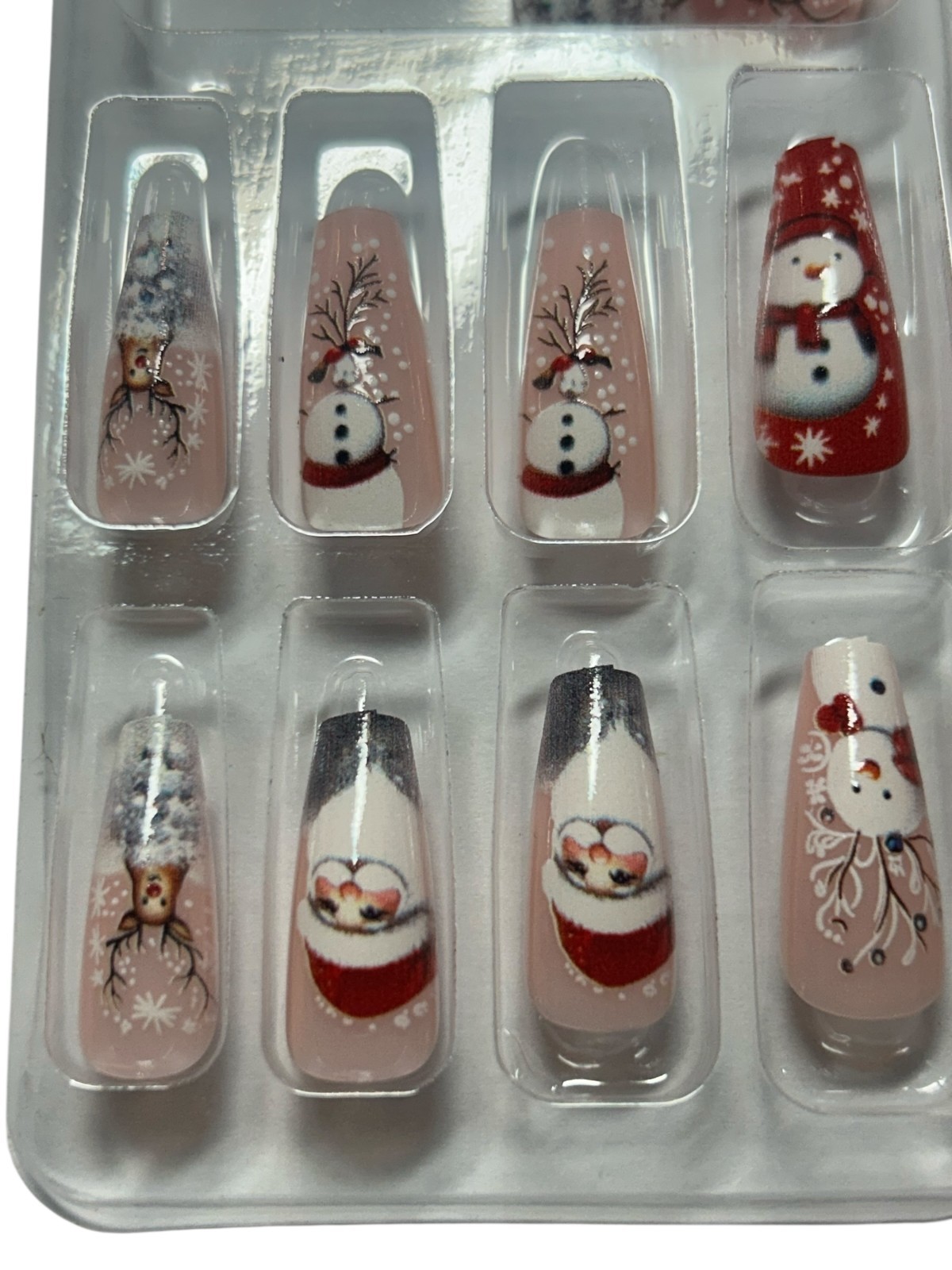 Christmas Press On Nails “YOUR CHOICE” Reindeer, Snowflake, Gingerbread, Lights