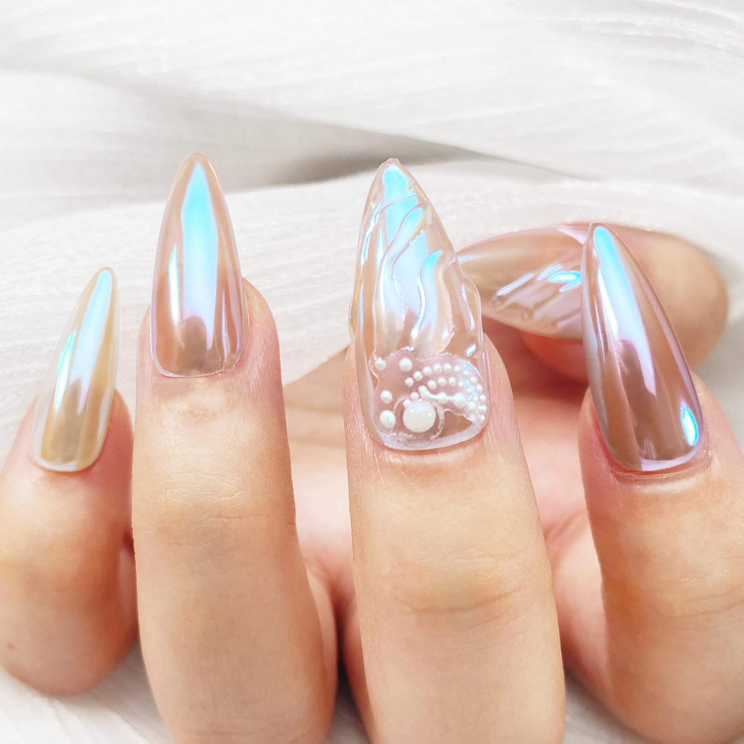 Unicorn Chrome Nail Powder, Aurora Unichrome Mermaid Aurora Nail Powder Pigme…