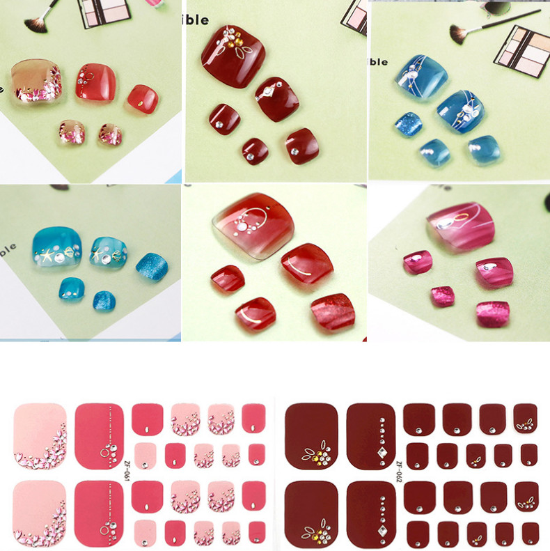 3D Fashion Summer Toe Nail Stickers Decals Wraps Nail Art Self Stick Women NS29