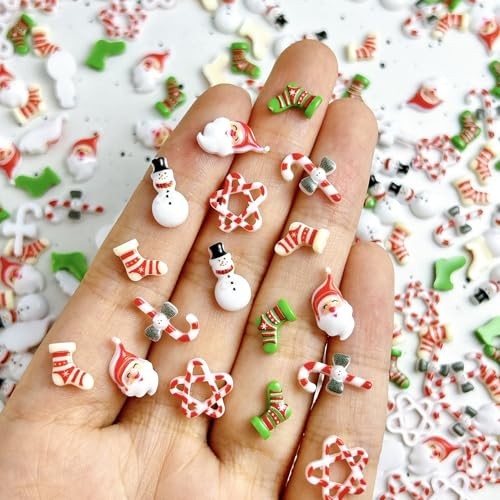54PCS 3D Christmas Nail Art Charms Christmas Resin Nail Charms Snowman Style-4