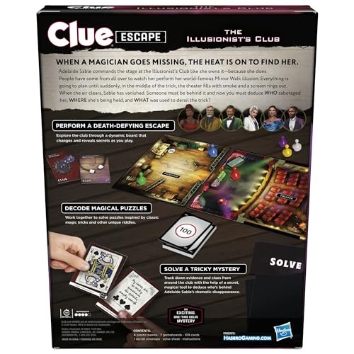Clue Escape: The Illusionist’s Club Board Game 0.656 ft x 0.134 x 0.876