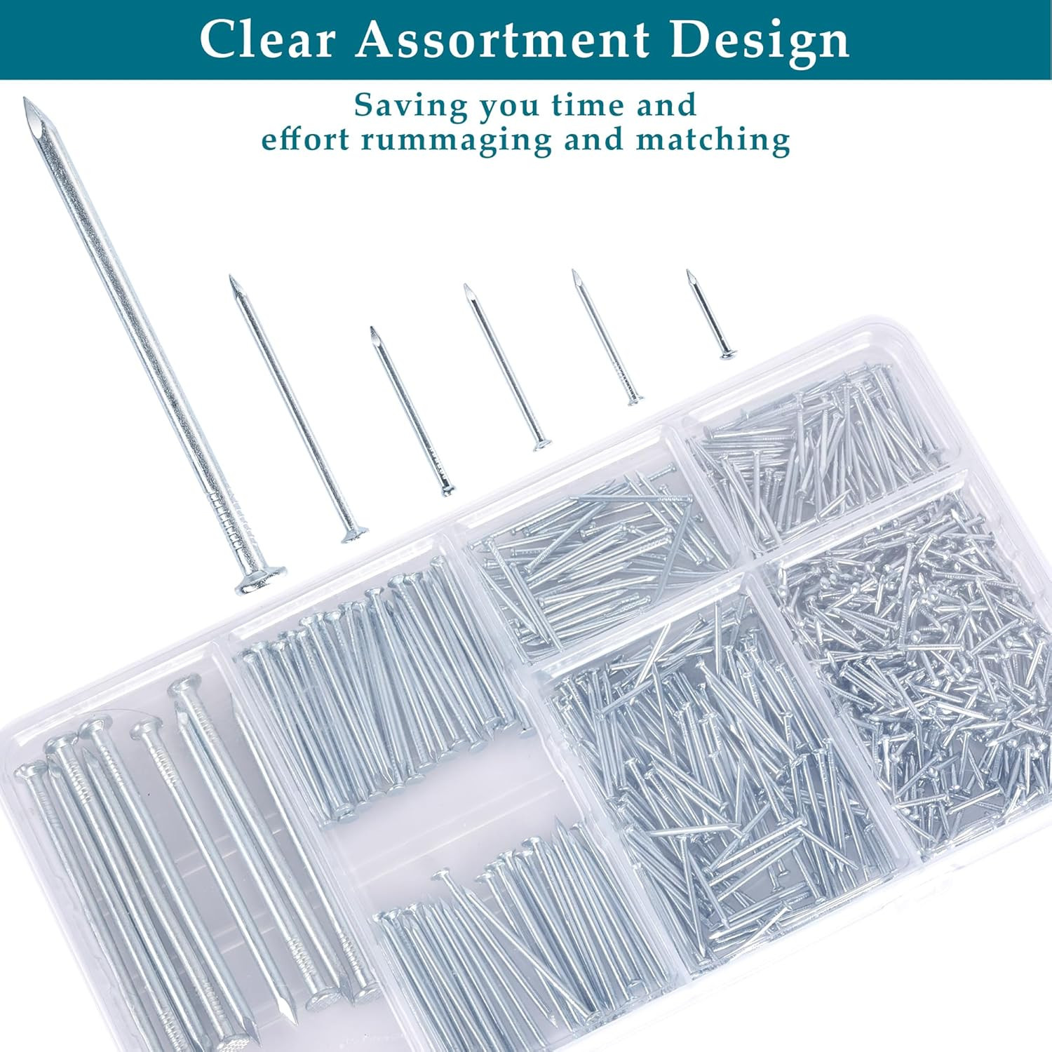 Nail for Hanging Pictures Assortment Kit – 750Pcs Small Nails, Finishing Nails,