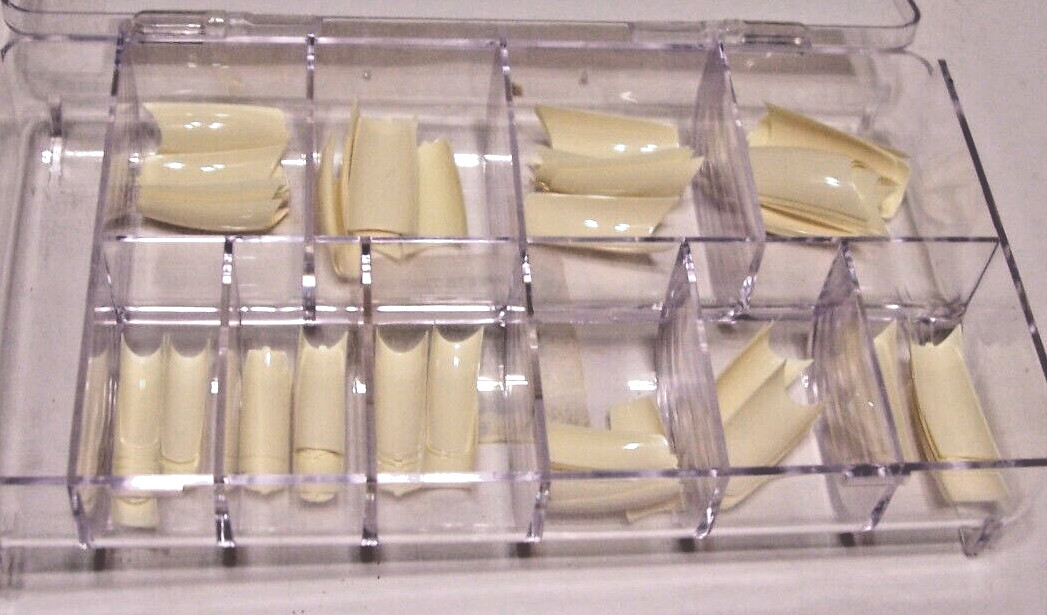 100 Vintage French White False Finger Glue on Nails for Art Salon Made in Korea