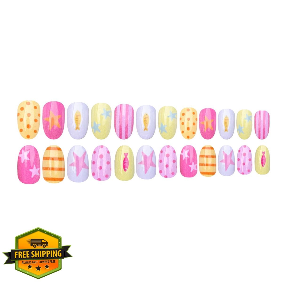 KASOICRA Medium Star Fish Line Press On Nails