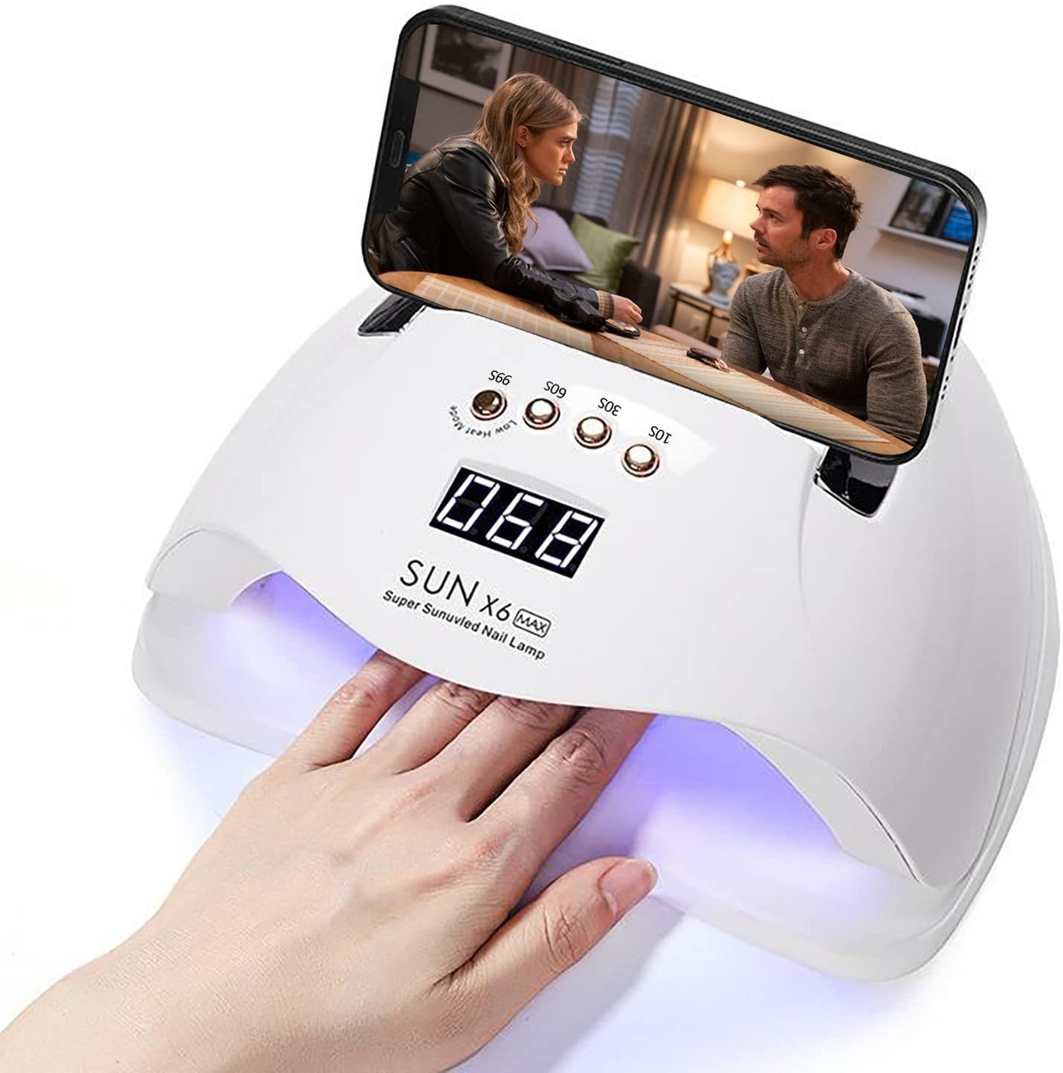 UV LED [Nail] [Lamp], 220W UV [Nail] Polish Light with Phone Holder Professio…
