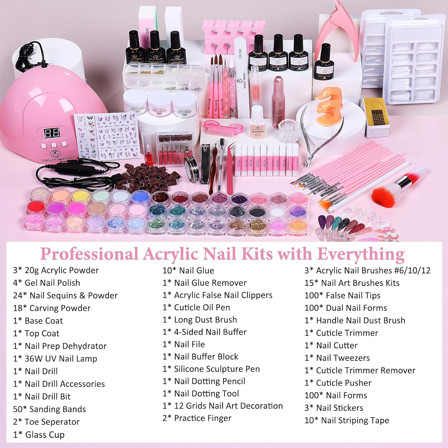 Acrylic Nail Kit for Beginners: Professional Powder Set with Everything | Nail E