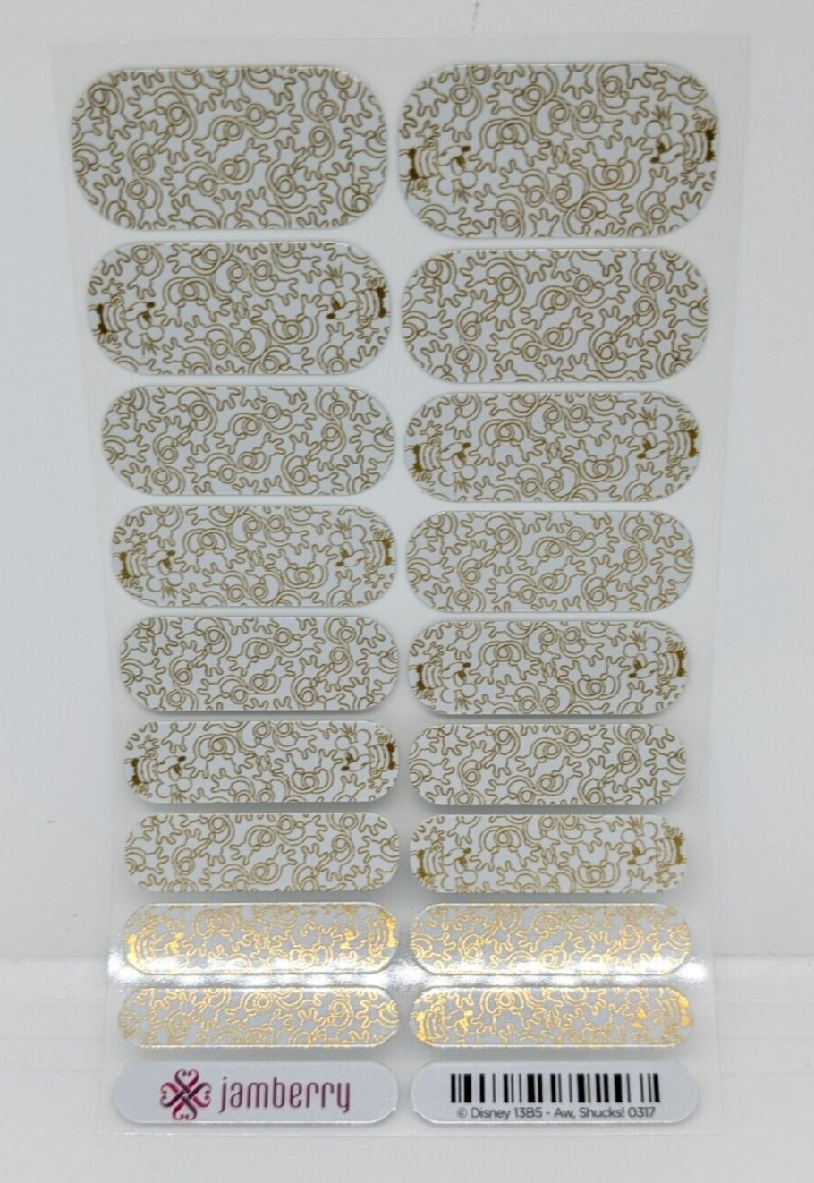 Jamberry Nail Wrap Disney Friends Mickey Mouse Hands “Aw, Shucks!” Full Sheet