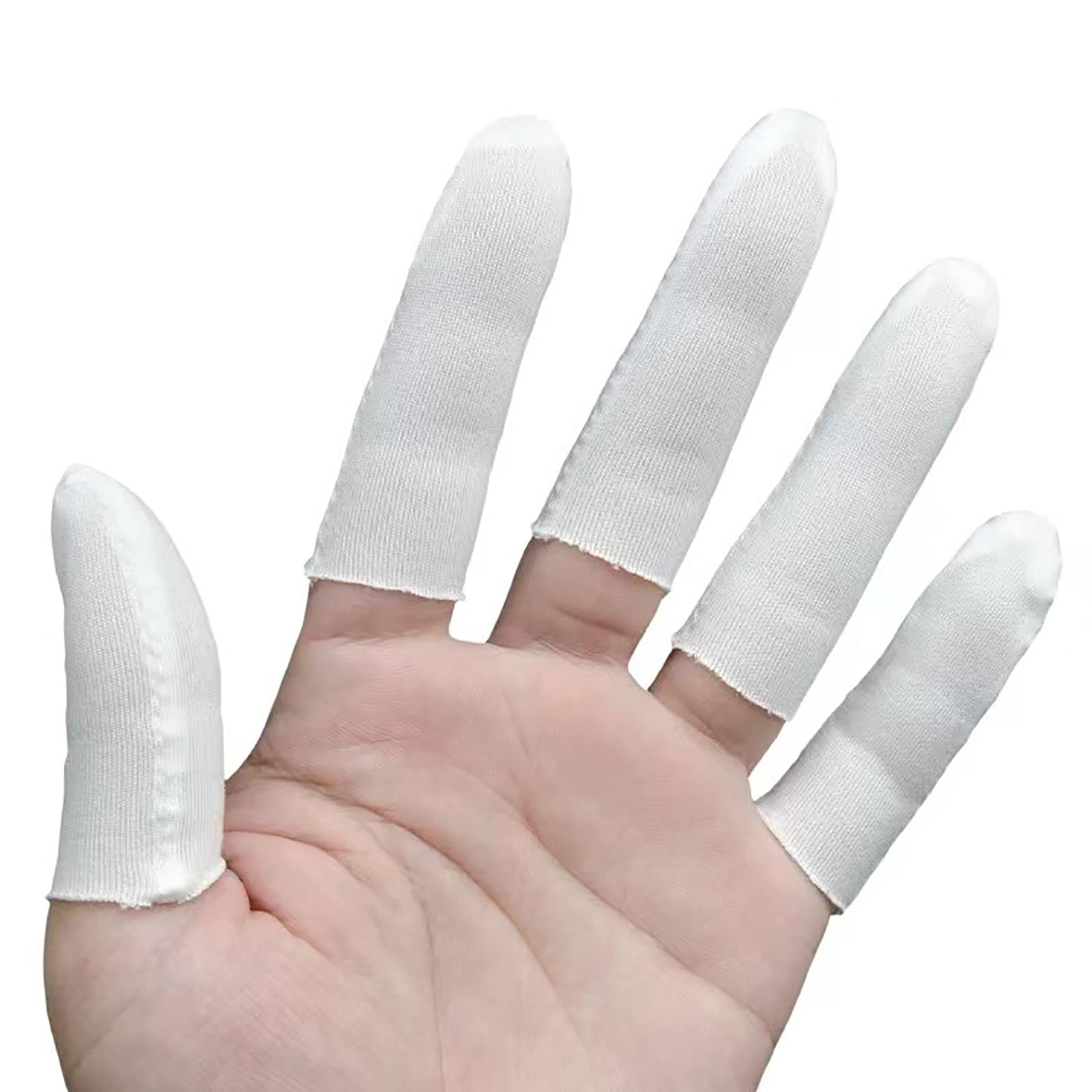 200 Pieces Cotton Finger Cots, Cloth Finger Sleeves with Elastic Rings, Toe Sle