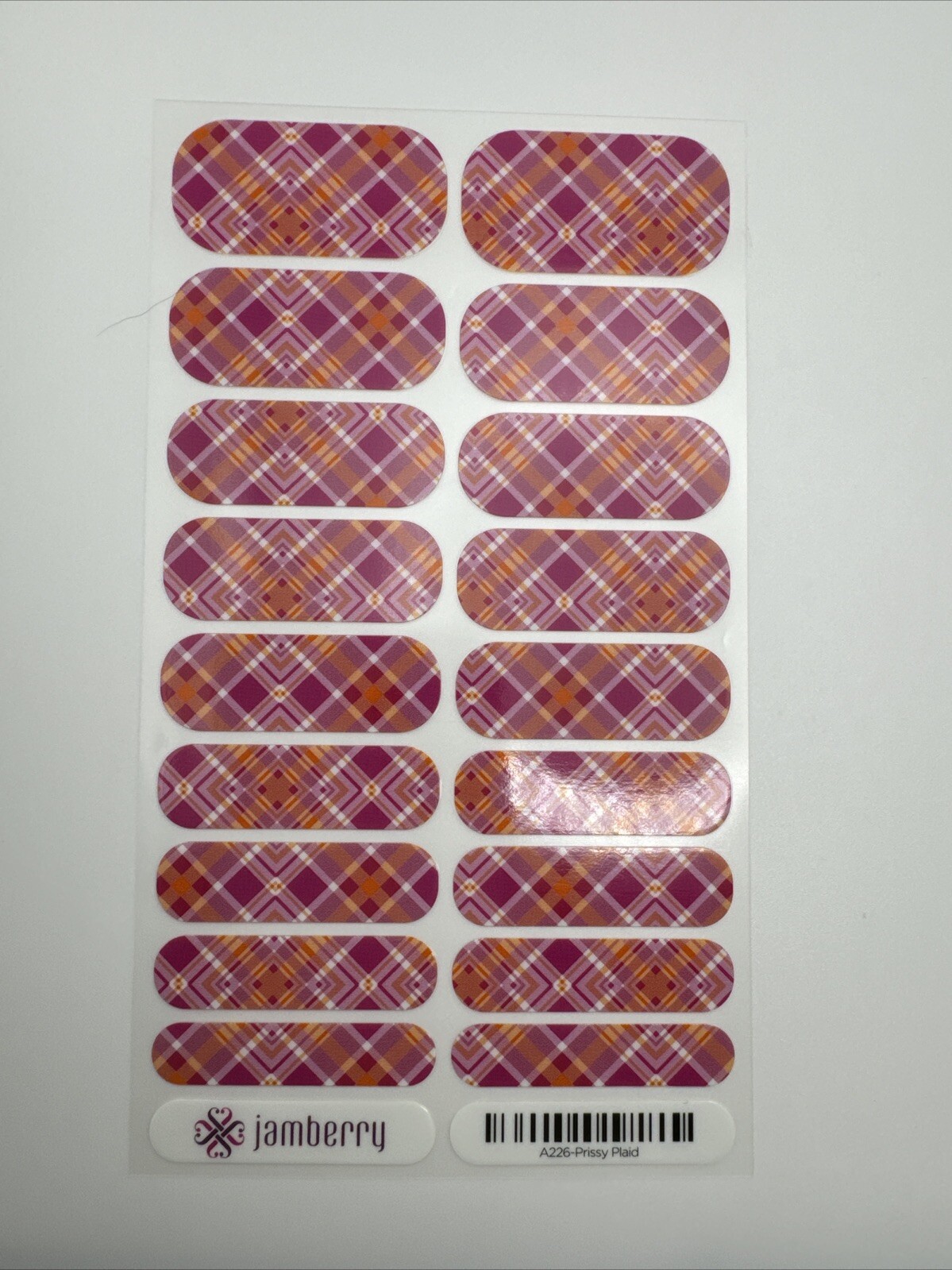 Jamberry Nail Wraps Prissy Plaid Full Sheet (pink)