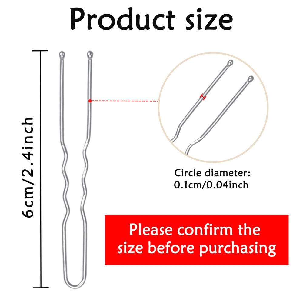 330 Count U Shaped Silver Hair Pins 1 (Pack of 330), Silver(2.4Inch)