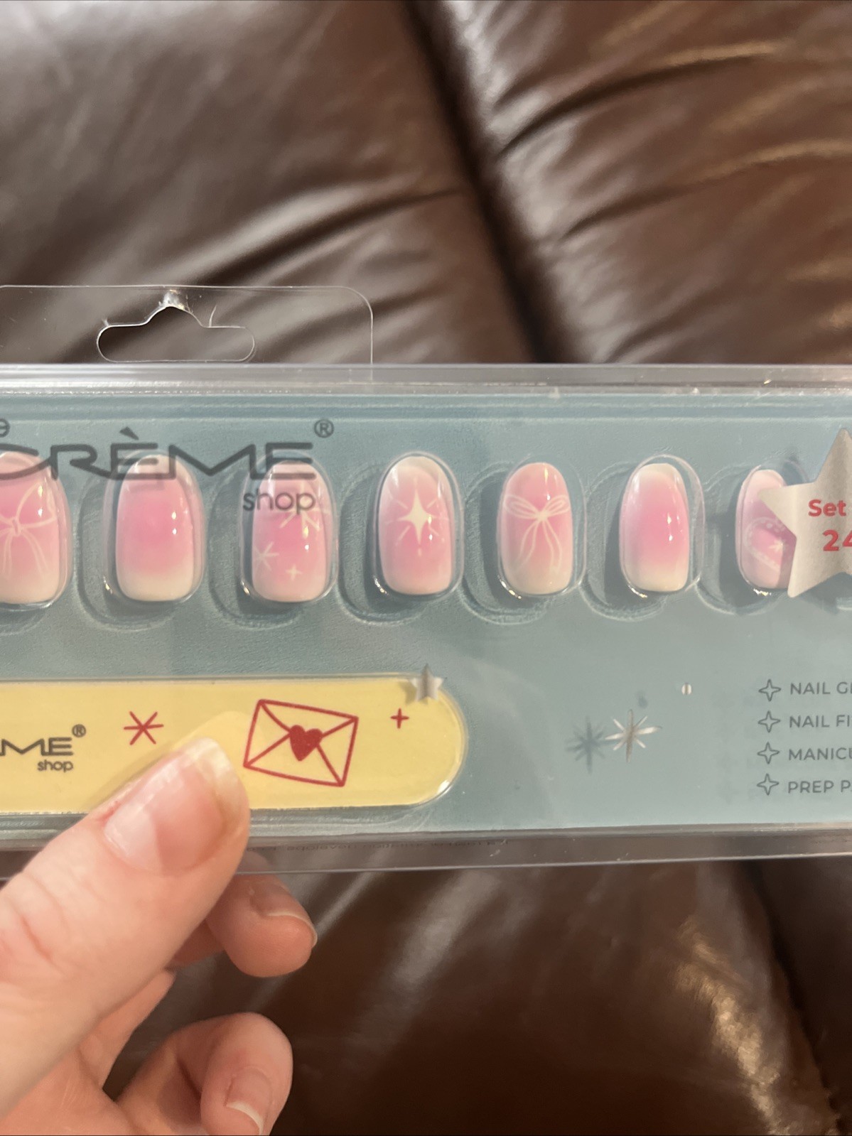 The Crème Shop Sweet Delight Press On Nails, Set Of 24, Short, Squoval