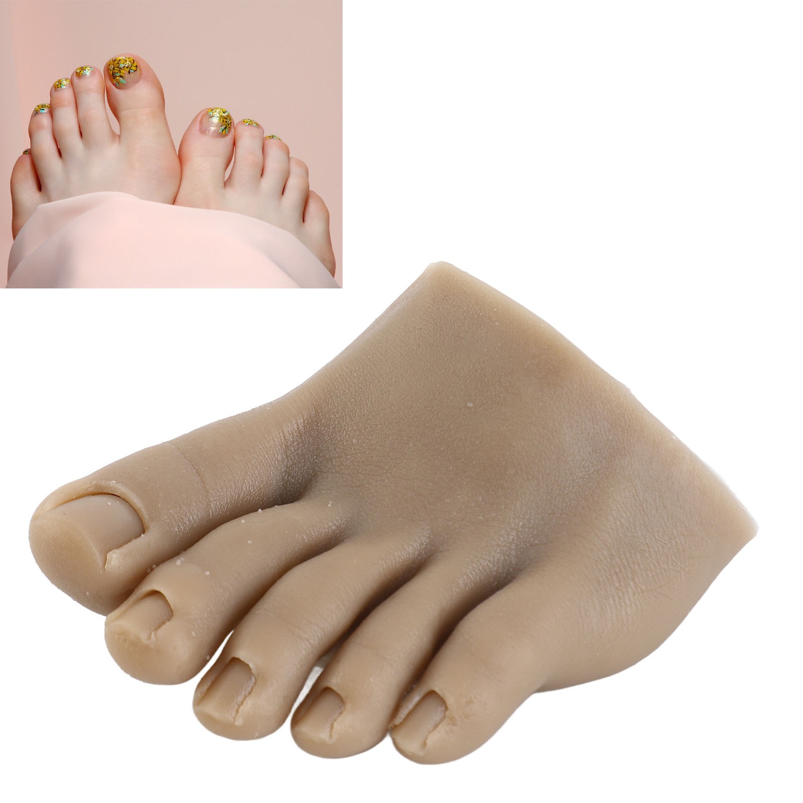 Nail Art Training Fake Half Foot Model Dark Skin Color Reusable Tattoo Pract CHU