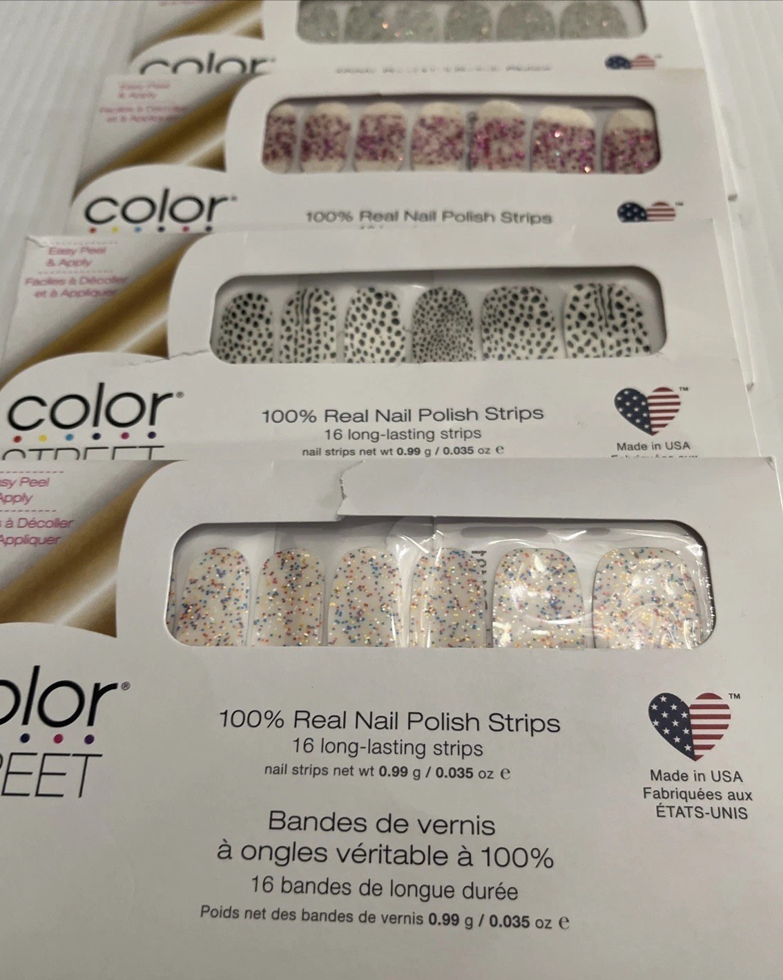 Color Street Bundle Of 5 Packages Nail Polish Strips Variety