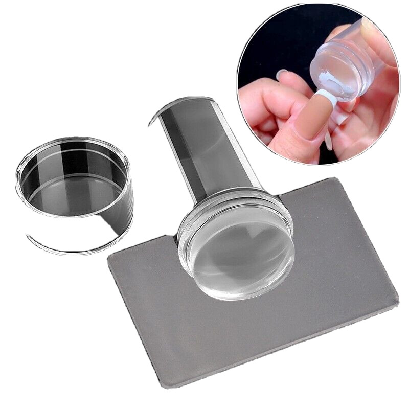 Estampador Uñas Silicona Uñas Francesas Plantilla Doble Cabezal Manicure Nuevo