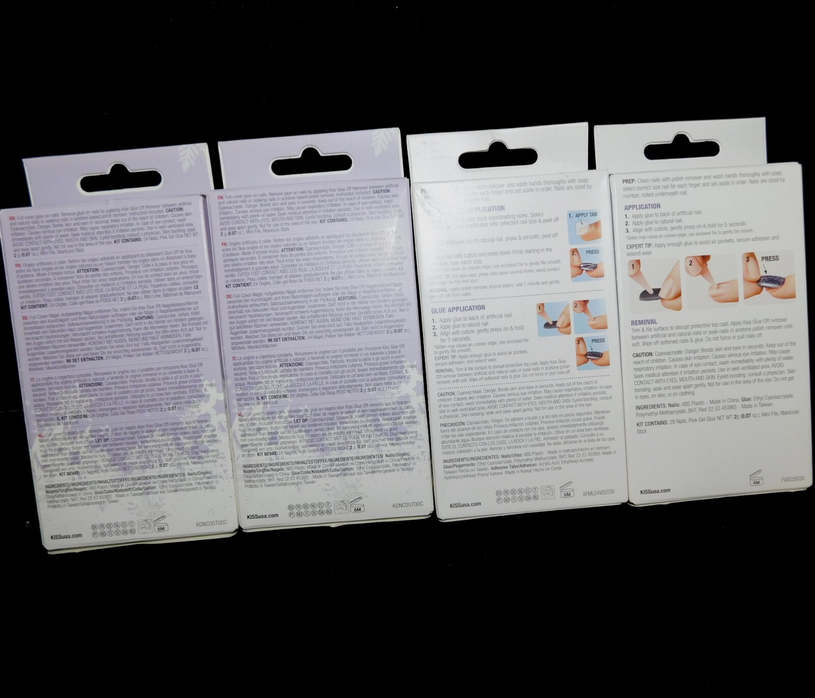 Kiss LOT Of 5 NEW Boxes PRESS ON NAILS Limited Ed Gel Fantasy Voguish Fantasy