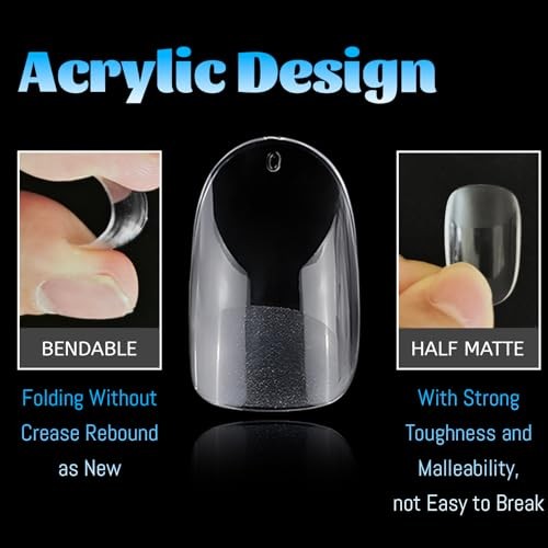 240pc Oval Gel Nail Tips Short Fake Nails for Press on Nails Clear Oval Nails