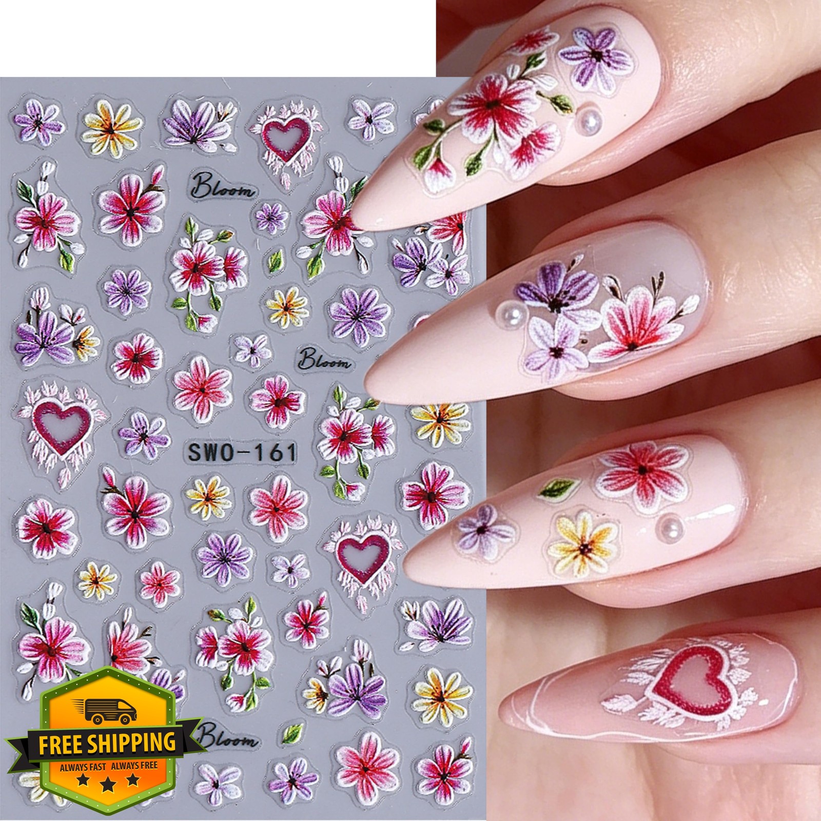 Aoustratum Spring Flower Nail Stickers Style04