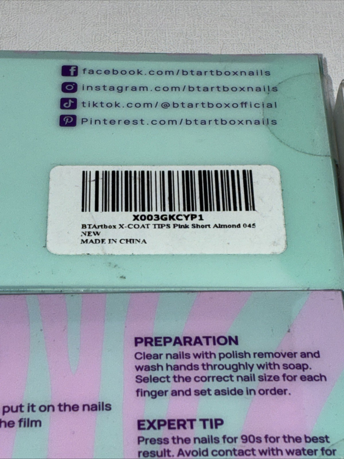 4 New BTARTBOX Press On Nails, 2 0221, 1 Pink Short Almond 045 & 1 French 046