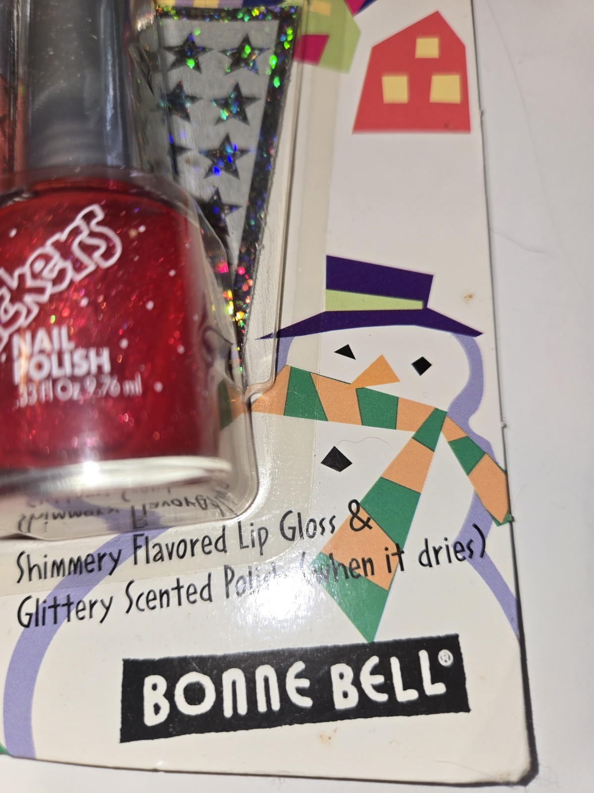 Vintage Bonne Bell Smackers Lip Gloss Nail Polish Set NOS Strawberry Sequins
