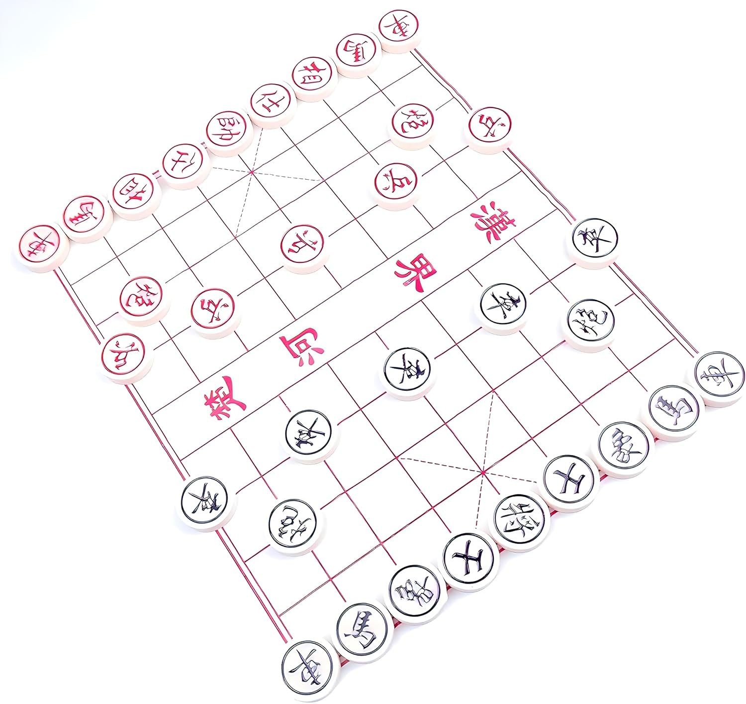 MAGIKON Chinese Chess, Hard Plastic Xiangqi with 1.2 inches, Red, Black