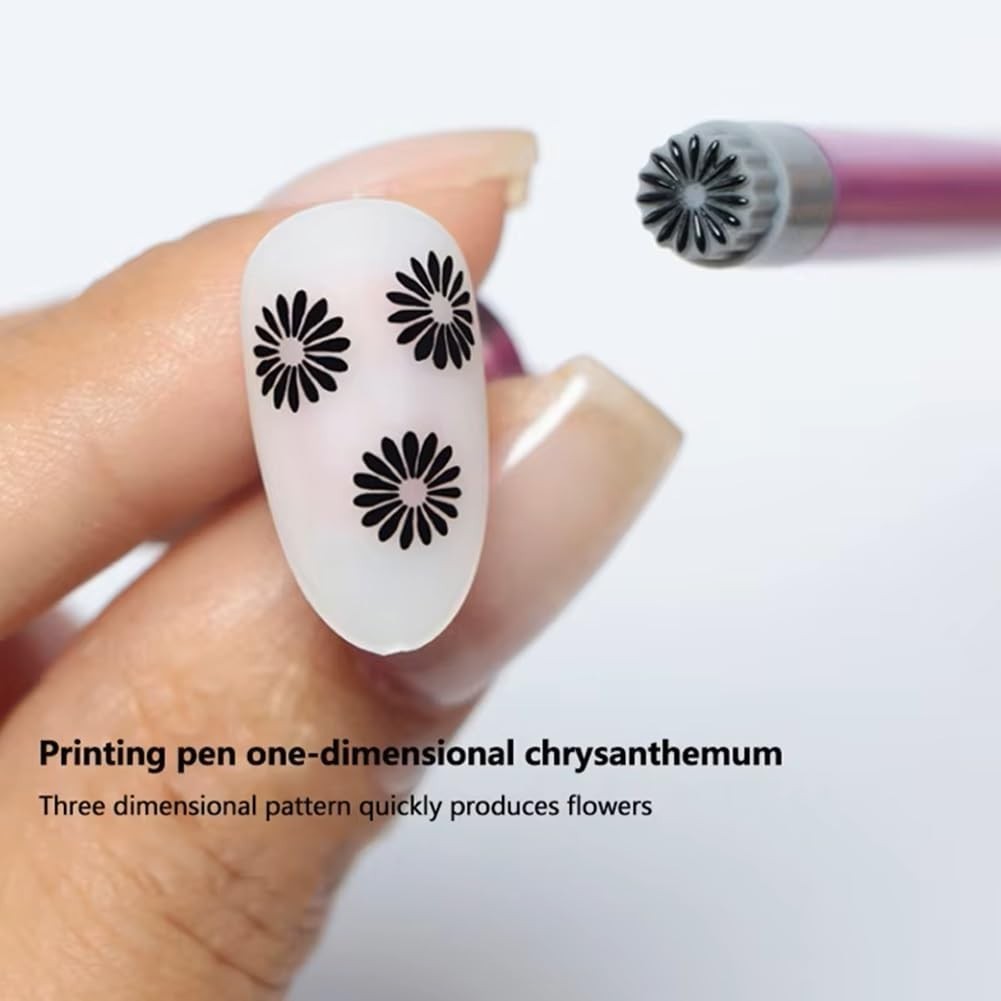 10PCS Nail Art Stamp Pen Set – DIY Nail Art Tools with 6 Patterns 💅✨