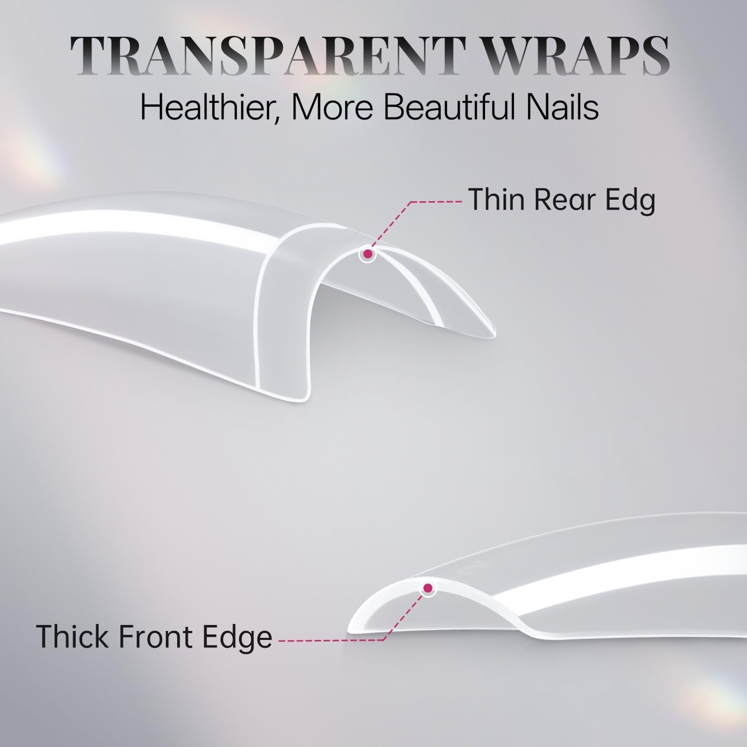 Clear Acrylic False Nail Tips with Nail Glue Kit for Nail Extension