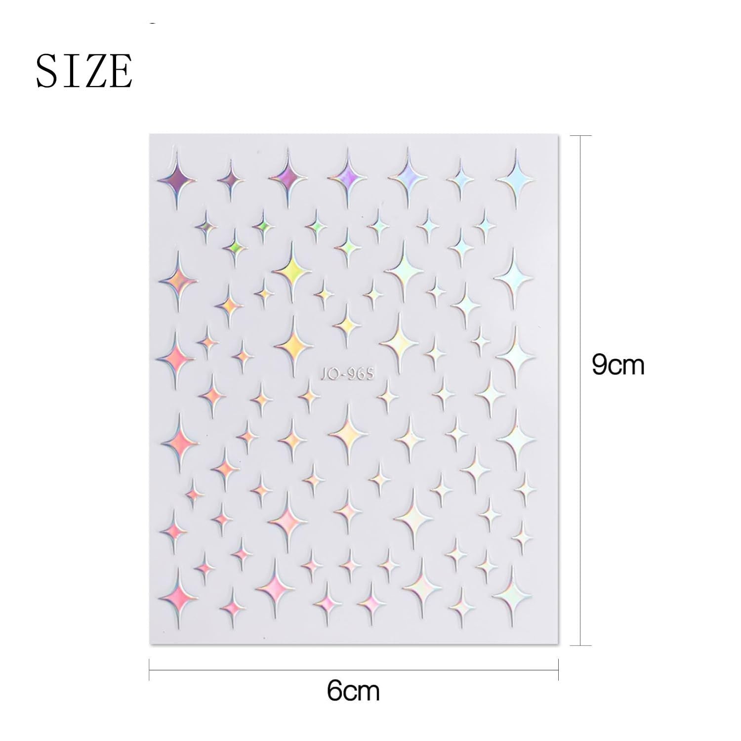 12 Sheets Nail Art Stickers Decals Glitter Holographic Star Heart Design Nails
