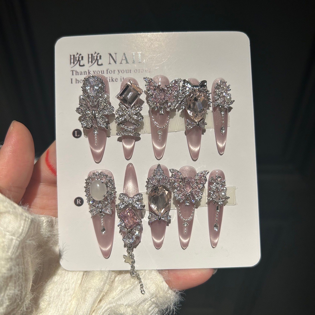 Handmade Press On Nails Dongzhou Crystal Luxury Zircon Nail Art Wholesale
