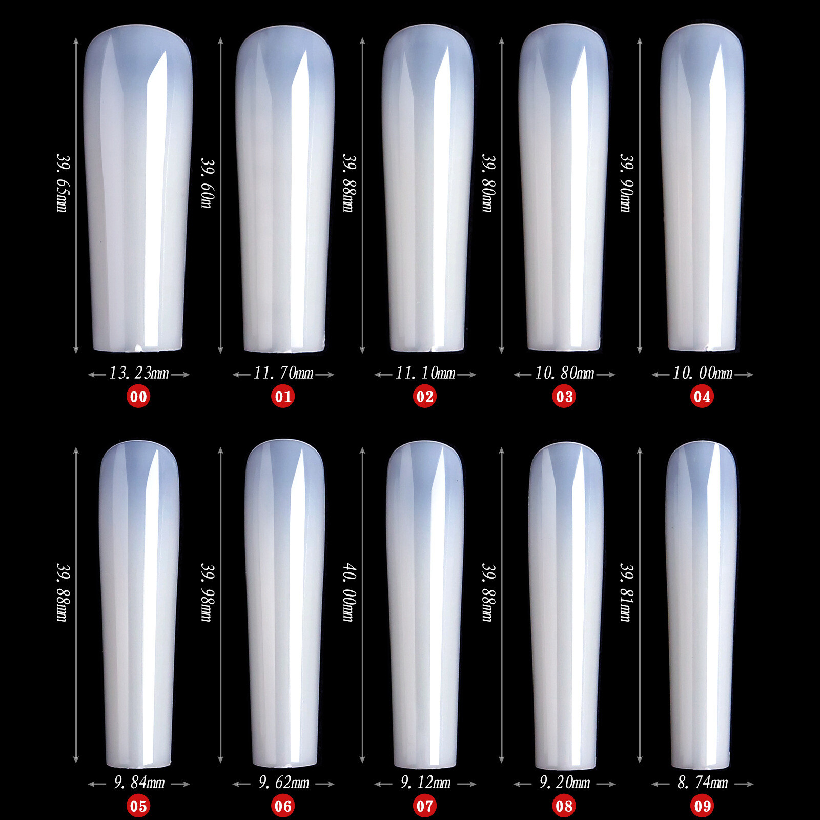 500pcs/bag Full Cover XXL Long Ballet Coffin Square Shape False Tips Nail Art