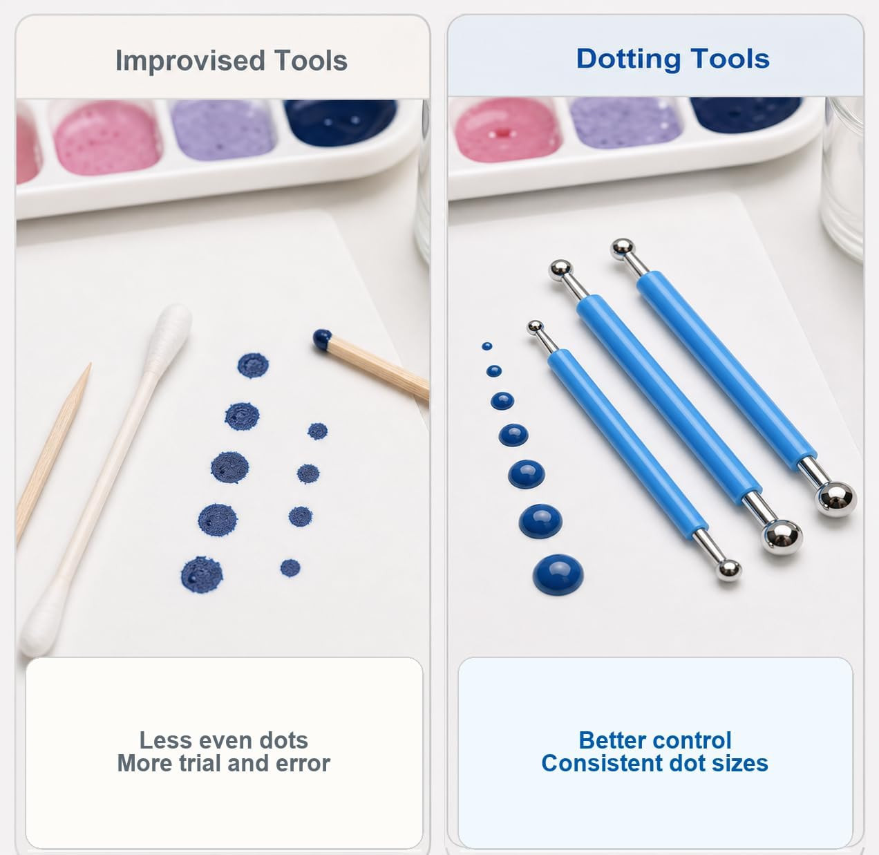 8-Piece Dotting Tools, Ball Stylus Set for Painting, Clay, Nail Art | Double-End